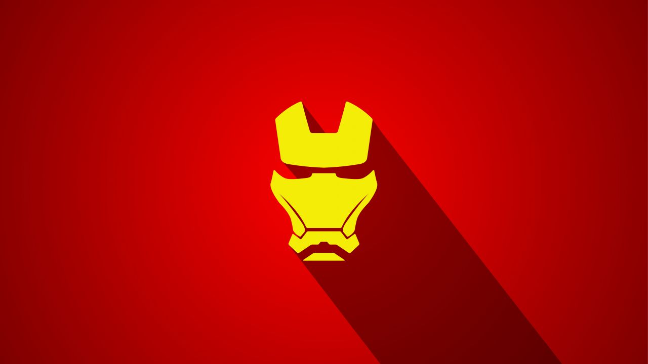 Iron Man Wallpaper 4K, Marvel Superheroes, Red background, Minimal art