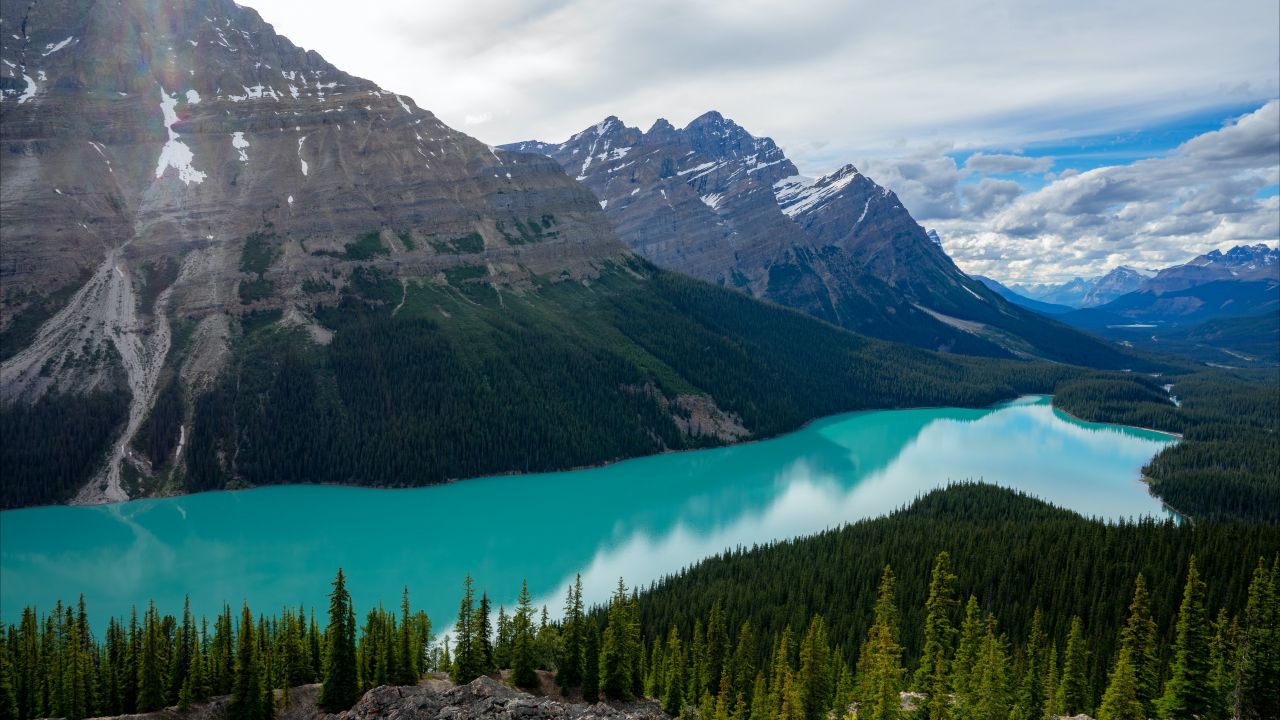 Peyto Lake Wallpaper 4K, Canada, Glacier mountains