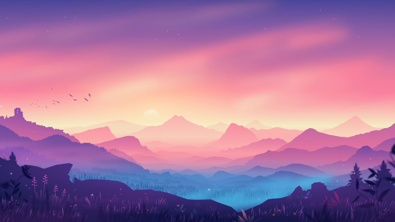 valley landscape aesthetic mountains gradient background