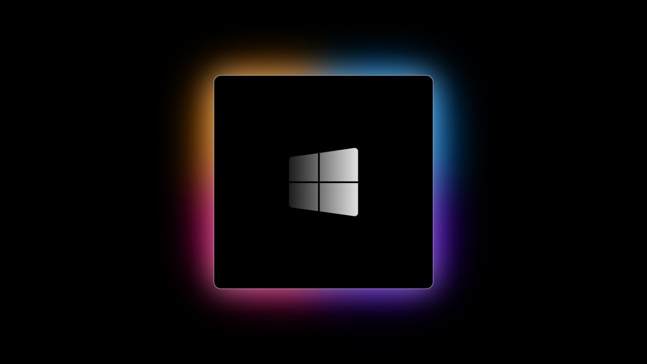 Windows logo Wallpaper 4K, M1 Chip, Black background, Gradient, Windows