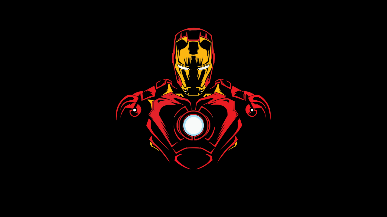 iron man marvel superheroes amoled pitch black minimal art