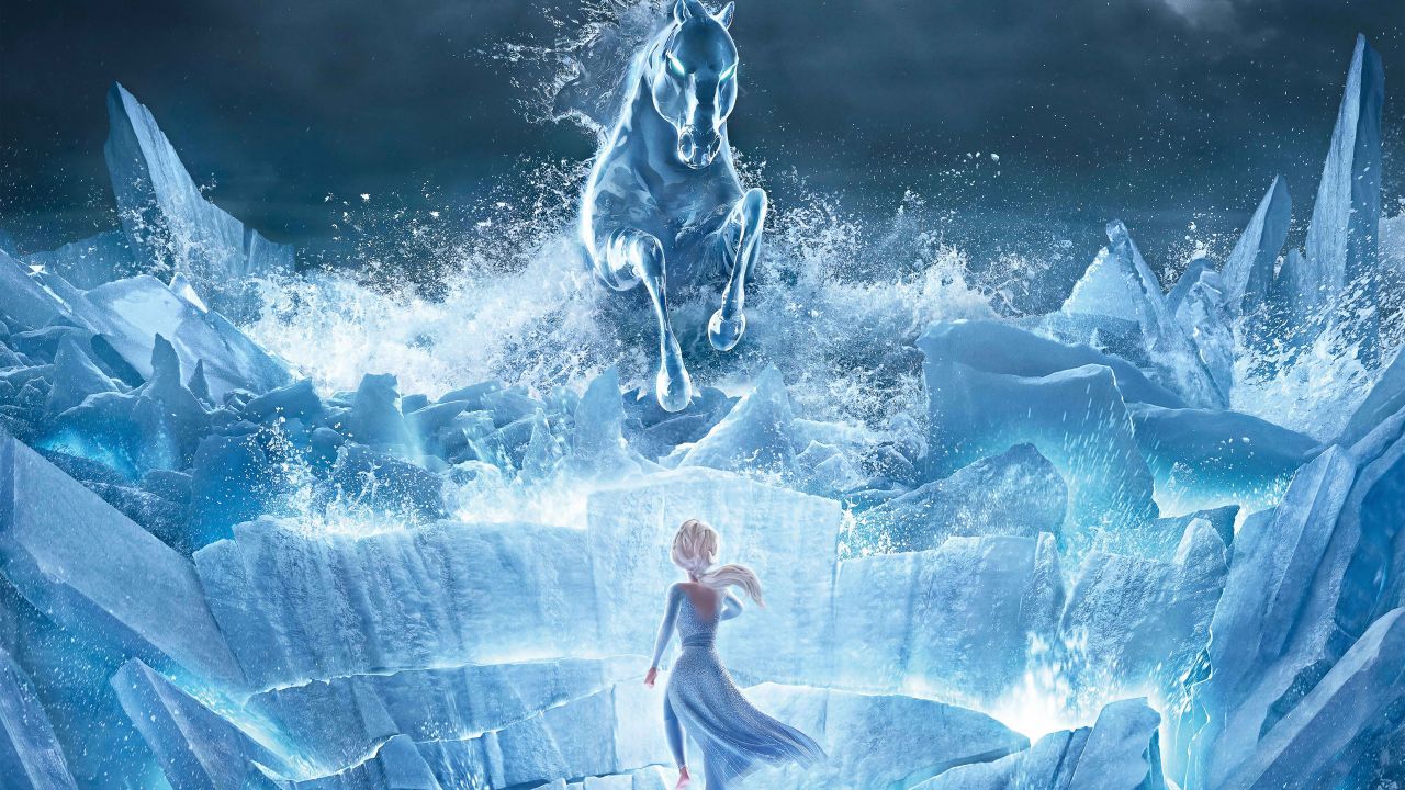 Elsa Wallpaper 4K, Frozen 2, The Nokk, Water Spirit, Animation, Movies