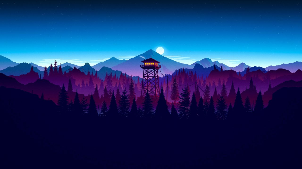 firewatch mountains clear sky blue sky watchtower