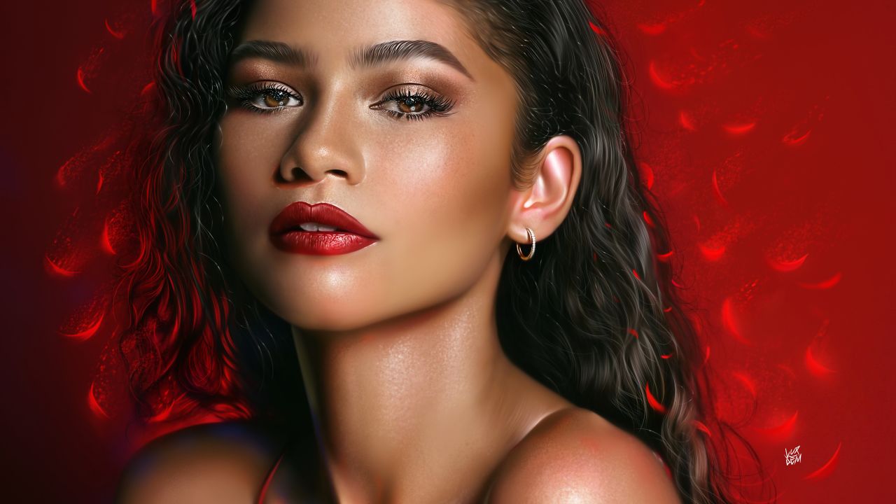 Zendaya Wallpaper 4K, Digital Art, American actress