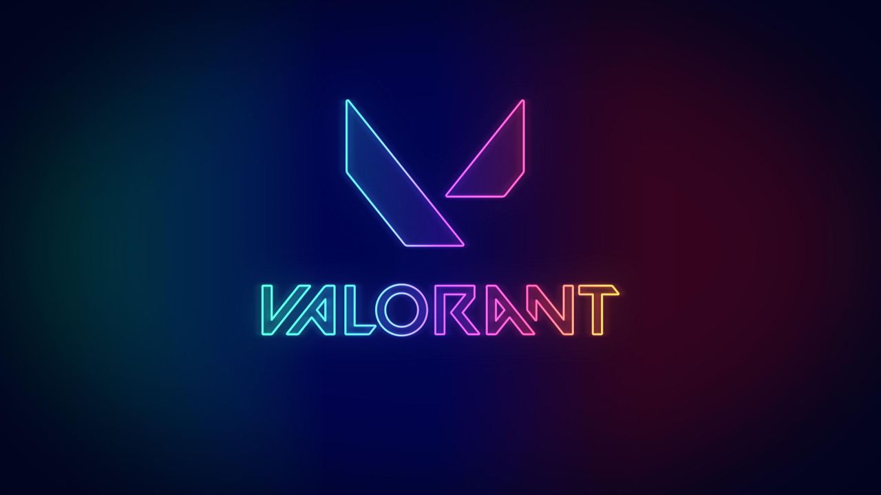 valorant pc games gradient background neon typography
