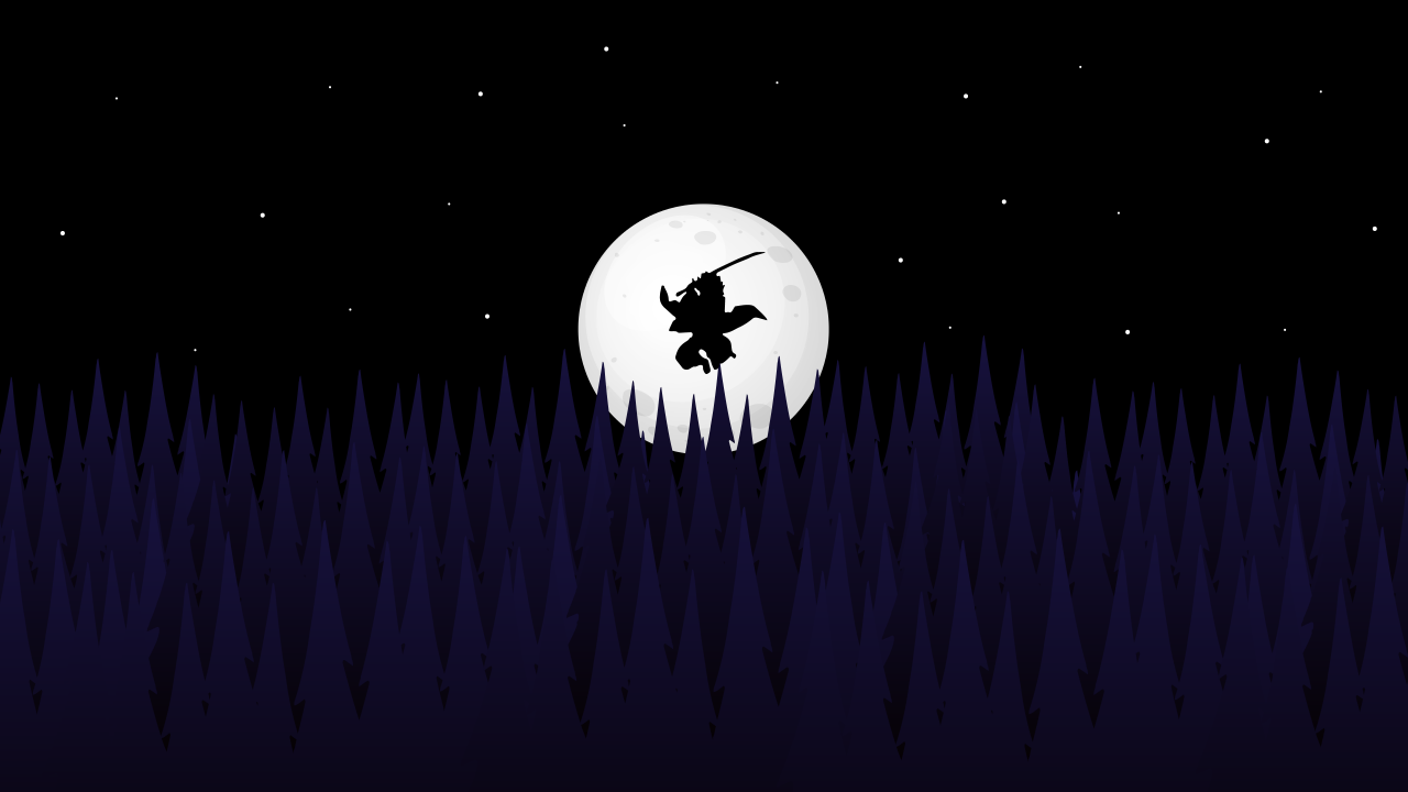 demon slayer kimetsu no yaiba silhouette minimal art moon