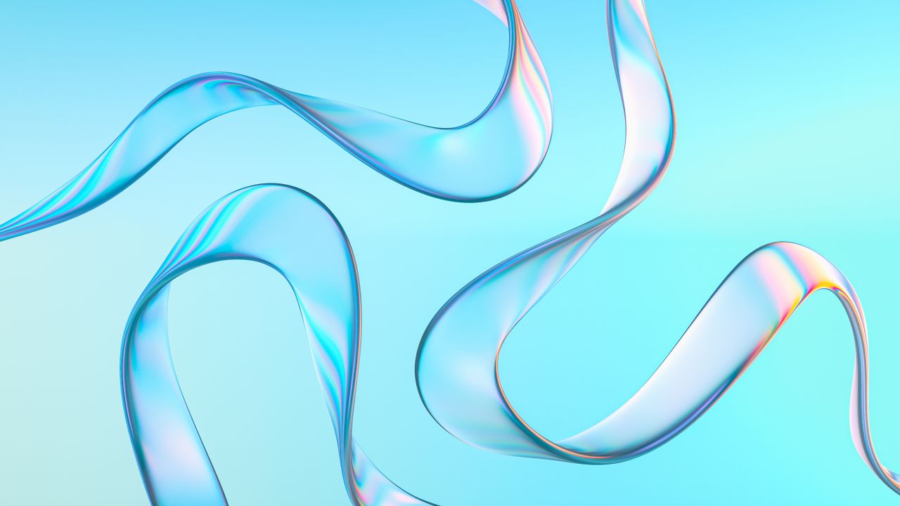 3D background Wallpaper 4K, Cyan, Glass, Light