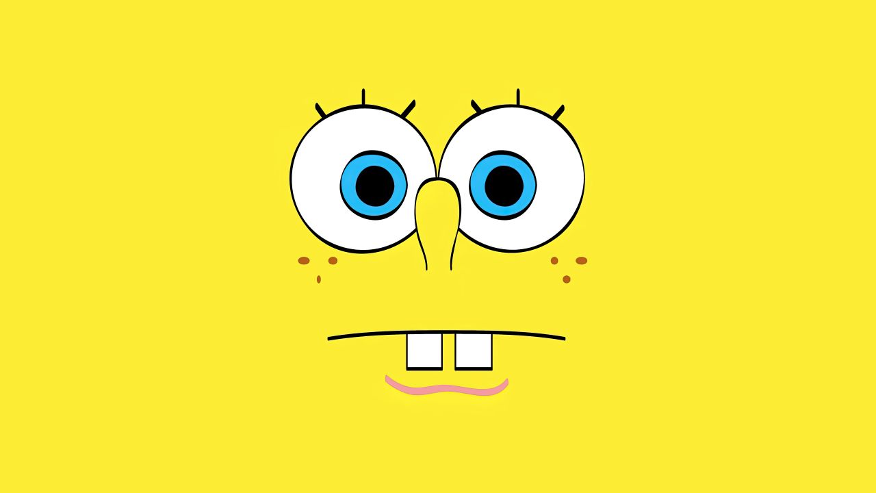 SpongeBob Wallpaper 4K, Yellow background, Minimalist, 5K