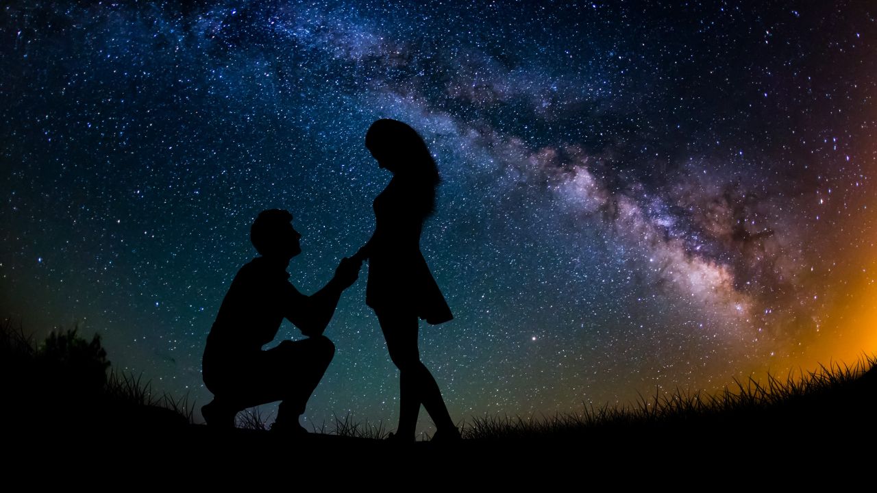 Couple Wallpaper 4k Lovers Proposal Silhouette 6247