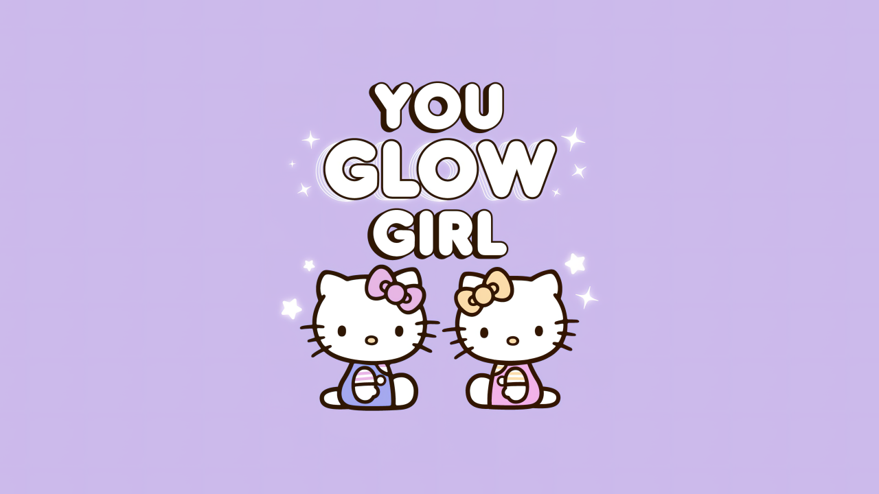 You glow girl Wallpaper 4K, Cute hello kitties