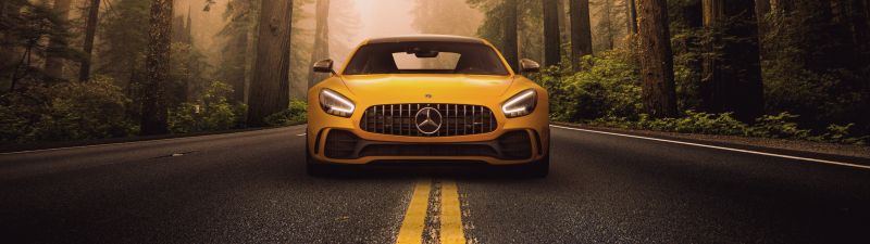 Mercedes-Benz AMG GT R, Sports coupe, Forest, Road, 5K