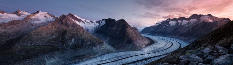 Bettmerhorn, Mountains, Snow, Winter, Bernese Alps, Aesthetic, Landscape, Scenic, Summit, Sunrise, Dawn, 5K, 8K