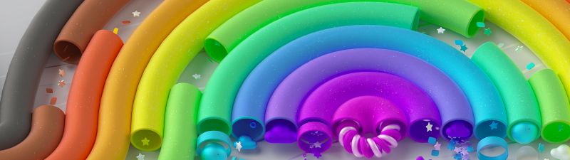 Microsoft Pride, Rainbow, Colorful background, LGBTQ, Microsoft Design, Surreal, 3D background, Aesthetic