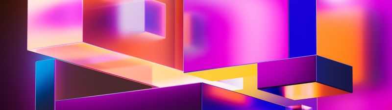 3D background, Geometric, Rectangle, Multicolor