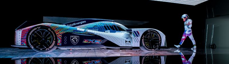 Peugeot 9X8, Electric Race Cars, Le Mans, Futuristic, Hybrid cars, 5K, 8K, 2023
