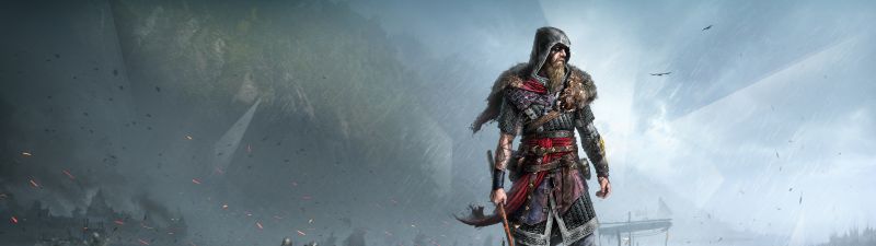 Assassin's Creed Valhalla, Ultrawide, Viking raider, Fan Art, PC Games, PlayStation 4, PlayStation 5, Xbox One, Xbox Series X, 2020 Games