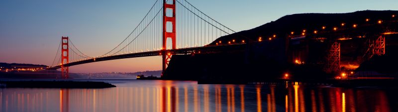 Golden Gate Bridge, Scenic, Sunset, Reflections, San Francisco