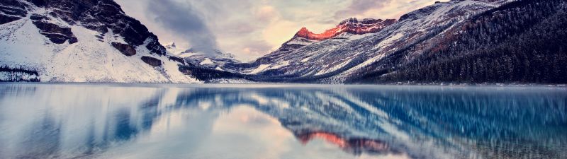 Bow Lake, Canadian Rockies, Scenery, Sunrise, Peaceful