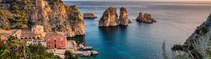 Mediterranean Sea, Rocks, Sicily, Italy, Serenity