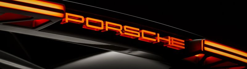 Porsche Mission X, Rear View, Illuminated, Logo