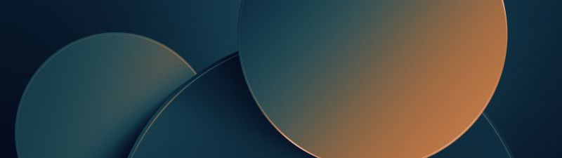 Dark blue, Circles, Gradient background, 5K