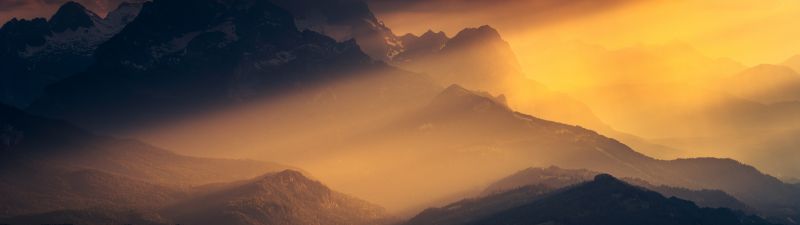 Sunlight, Bavarian Alps, Germany, 5K, Landscape, Cloudy