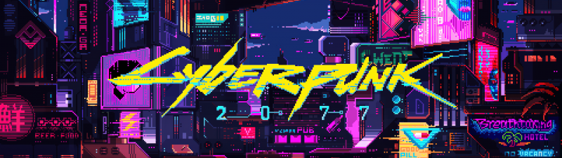 Cyberpunk 2077, Retro, Artwork, Pixel art