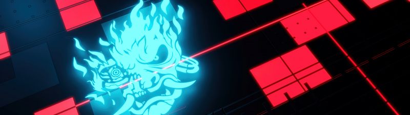 Samurai, Cyberpunk 2077, Logo, Glowing