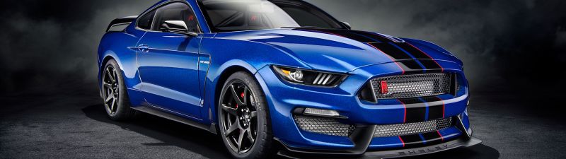 Ford Mustang Shelby GT350, Sports cars, 5K, Dark background