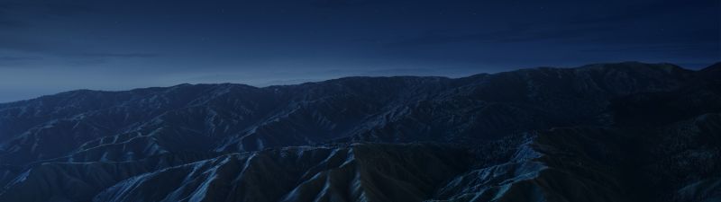 Big Sur, 5K, Mountains, Night, Dark, macOS Big Sur, Stock, California