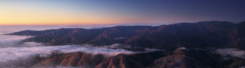 Big Sur, Sunrise, Mountains, Clouds, Morning, macOS Big Sur, Daylight, Stock, California, 5K
