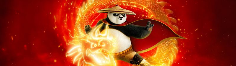 Kung Fu Panda 4, Dragon, Fire, 5K, 2024 Movies, Animation movies