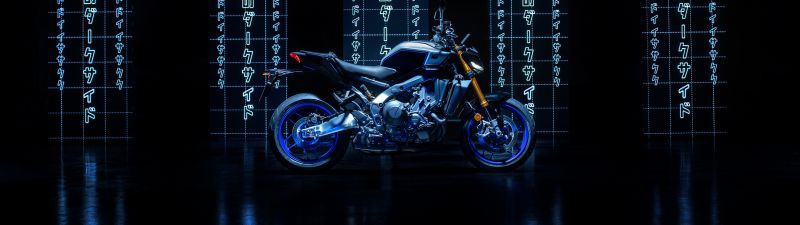 Yamaha MT-09, AMOLED, 2024, Dark background