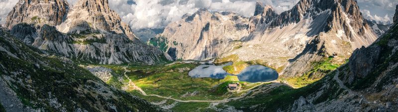 Dolomite mountains, Panorama, Italy, Landscape, 5K, 8K