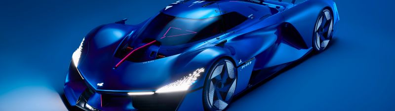Alpine Alpenglow Hy4, Concept cars, 2024, Blue aesthetic, Hydrogen powered, 5K, 8K