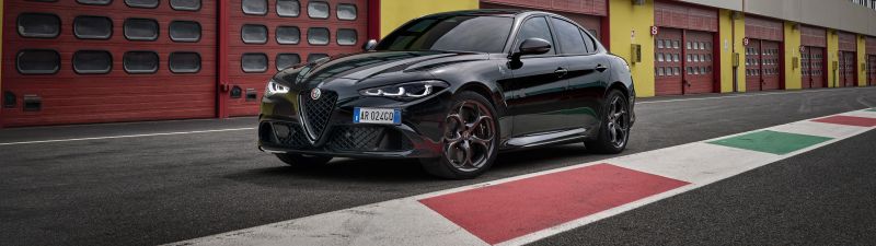 Alfa Romeo Giulia Quadrifoglio, Super Sports Cars, 2024, Black cars