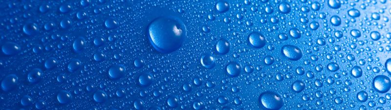 Droplets, Blue background, Water drops