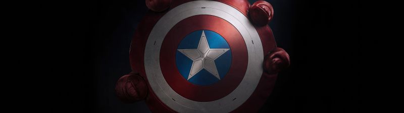 Captain America: Brave New World, 2024 Movies, Captain America's shield, 5K, 8K, Dark background