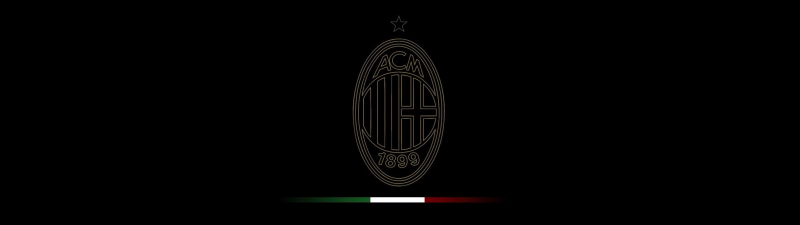 AC Milan, Minimal logo, 5K, Black background, AMOLED