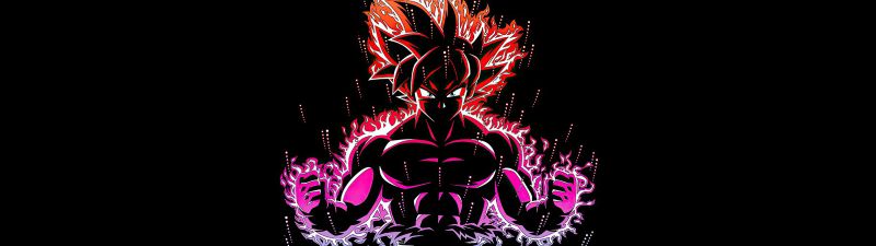 Ultra Instinct Goku, Black background, Dragon Ball Z, AMOLED