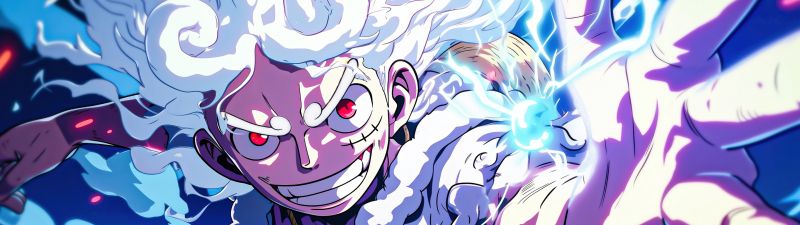 Gear 5, Luffy, Artwork, 5K, Sun God Nika