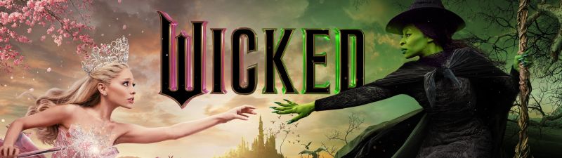 Wicked, Movie poster, Cynthia Erivo, Ariana Grande, 2024 Movies