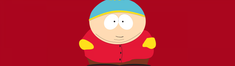 Eric Cartman, Minimalist, South Park, 5K, Red background