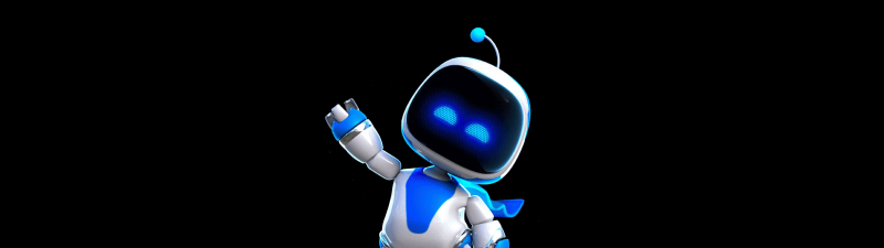 Astro Bot, AMOLED, 5K, 8K, 2024 Games, Robot, PlayStation 5, Black background