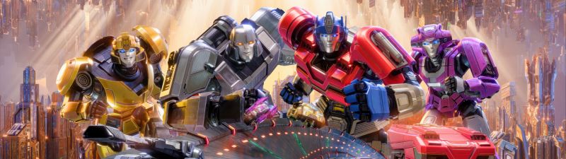 Transformers One, Movie poster, Orion Pax (Optimus Prime), B-127 (Bumblebee), Elita One, D-16 (Megatron), 2024 Movies, Animation movies, 5K