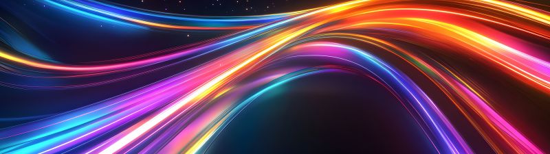 Dynamic, Neon trails, Energy, Galaxy, Futuristic, 5K, 8K, Colorful background, Cosmic, Stars in sky