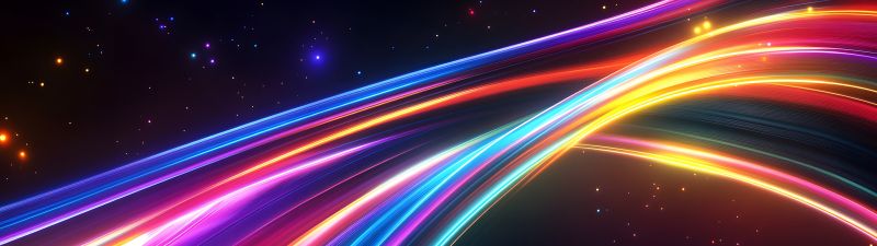 Colorful, Neon trails, Dynamic, Energy, Galaxy, Futuristic, 5K, 8K, Cosmic