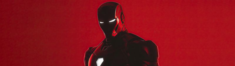 Iron Man, Red aesthetic, 5K, Red background, Marvel Superheroes