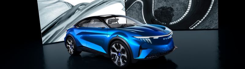 Alpine A390_B, Fastback, 2024, 5K, 8K, Dark background, Electric crossover