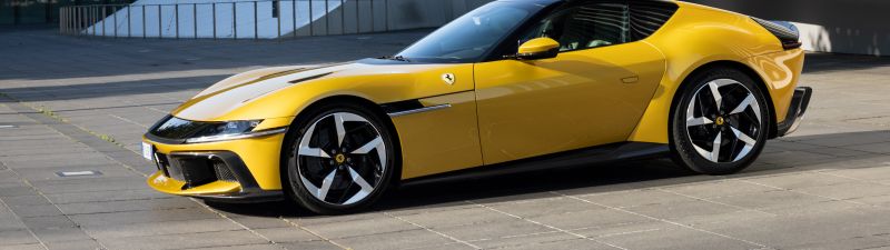 Ferrari 12Cilindri, Outdoor, Yellow cars, 5K, 8K, Sports cars